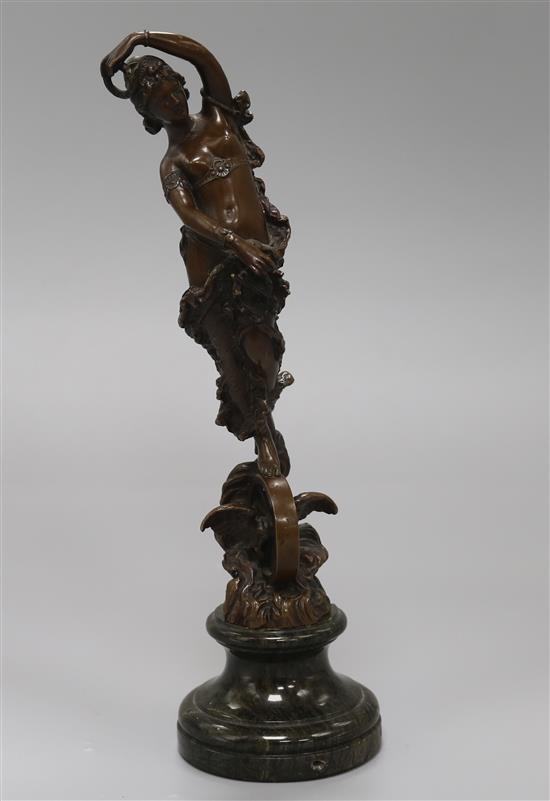 Paul Aichele (1859-1910). A bronze model of a maiden, 11.25in.